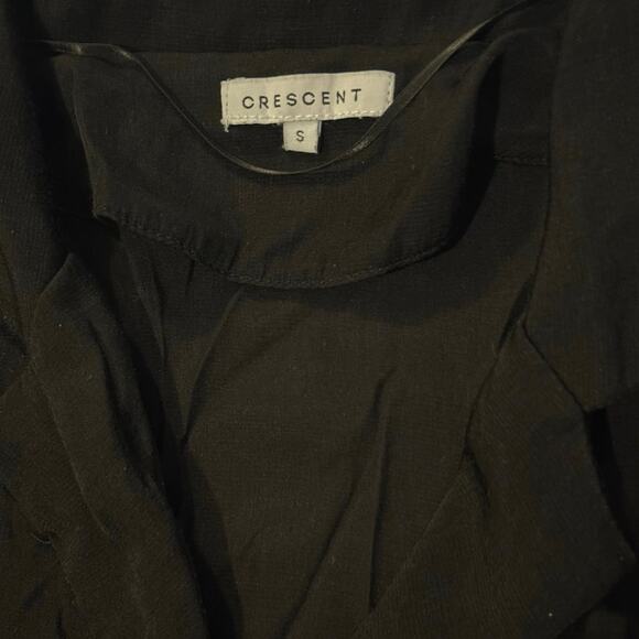 Long Sleeve Black Button Down Crescent Shirt Adult Small - Picture 2 of 3